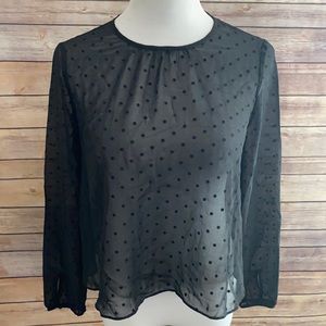 🎈Sale🎈Nordstrom Chelsea 28 Sheer Polka Dot Blouse